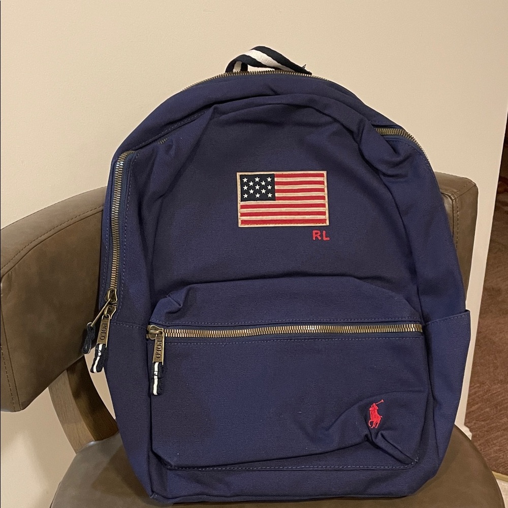Polo Ralph Lauren Americana Flag Canvas Backpack & Waist Belt Bag - Picture 4 of 6